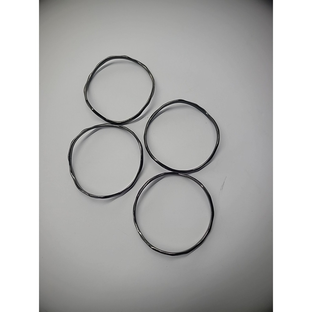 Vintage Bracelet Bangle Hammered Curvy Lot of 4 Bronze Tone Jewelry Costume - Picture 9 of 10